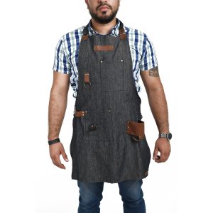 Mandil Parrillero Premium en Mezclilla y Piel con porta cerveza y Destapador